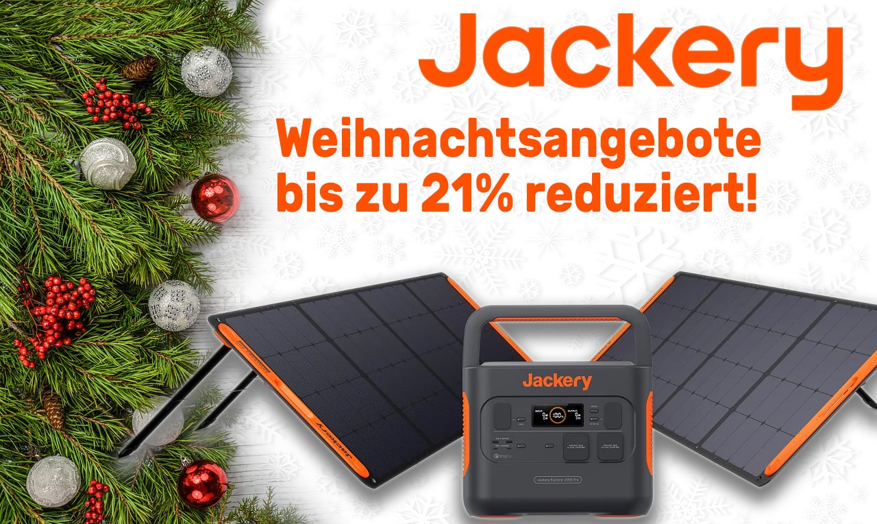 Jackery Weihnachtsaktion – bis 21% auf Powerstationen & Solarpanels!