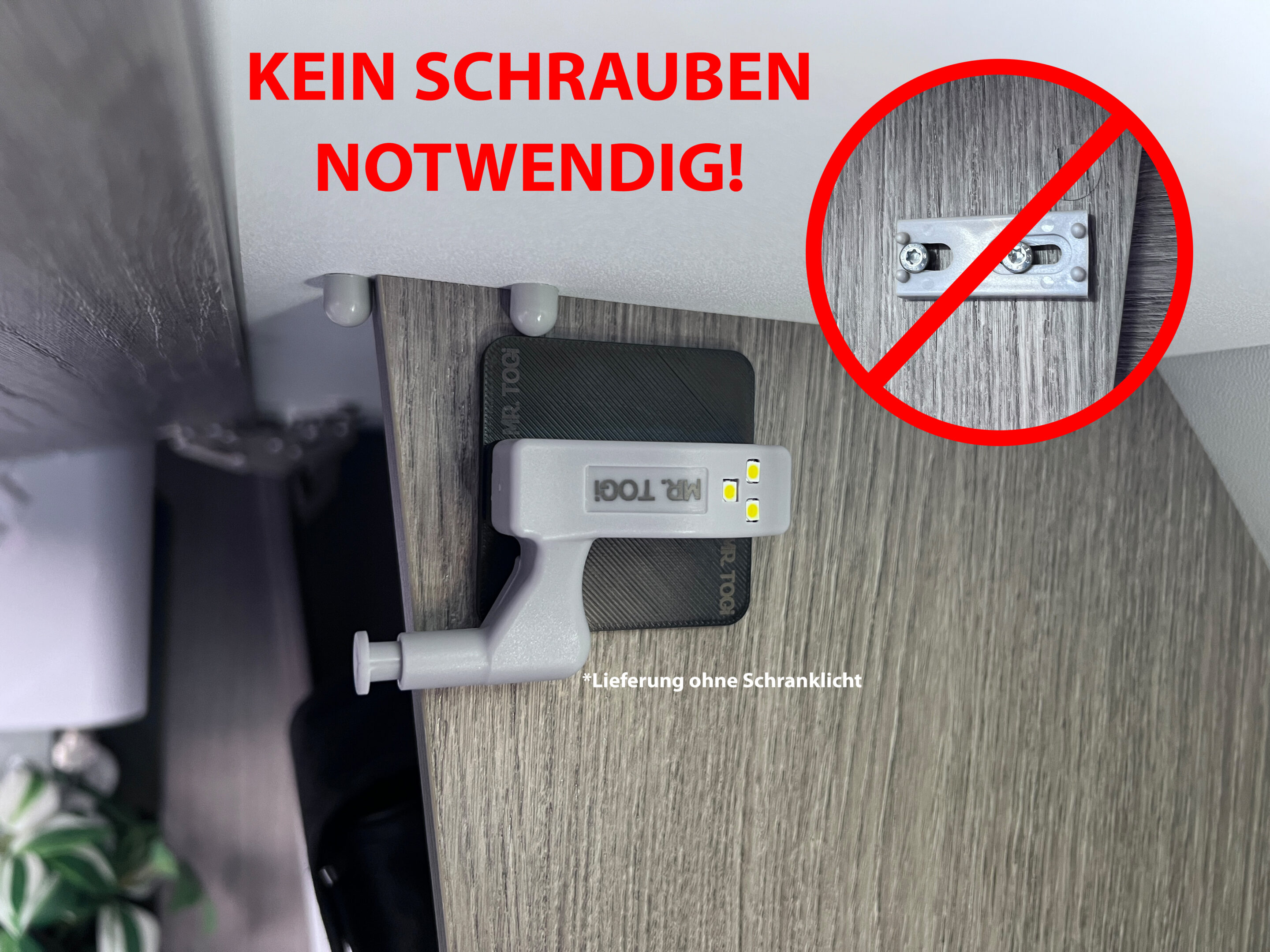 Abbildung meines Scharnierlichtadapters.